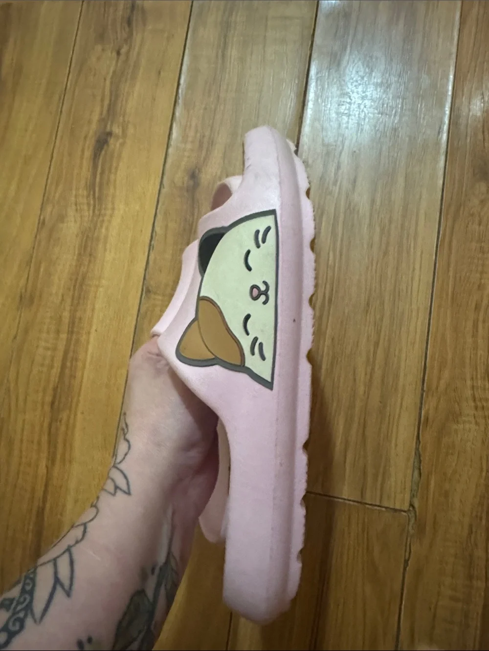 Pink women’s Slide Sandals with Cute Bear Accent